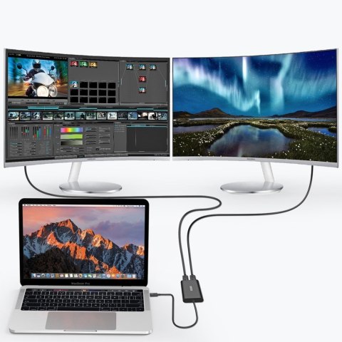 Adapter rozdzielacz USB Typ C Thunderbolt 3 czarny CHOETECH Adapter rozdzielacz USB Typ C Thunderbolt 3 czarny CHOETECH