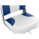 Fotel siedzisko składane do łodzi motorówki 44 x 45 x 44 cm biało-niebieskie 2 szt. MSW