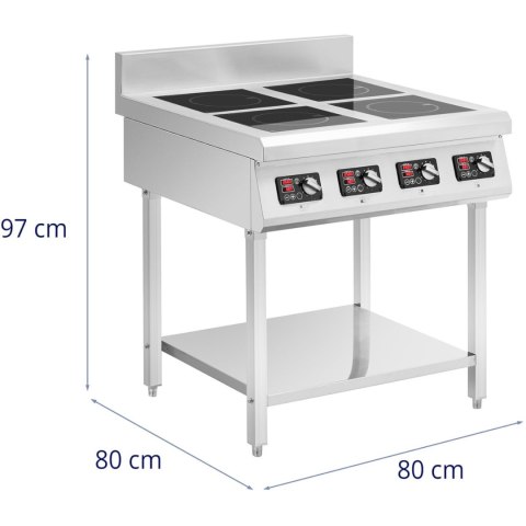 Kuchnia indukcyjna 4 palnikowa z otwartą podstawą 400 V 4 x 3500 W Royal Catering Kuchnia indukcyjna 4 palnikowa z otwartą podstawą 400 V 4 x 3500 W Royal Catering