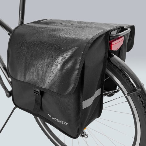 Sakwa rowerowa na bagażnik podwójna 28 l czarna WOZINSKY Sakwa rowerowa na bagażnik podwójna 28 l czarna WOZINSKY