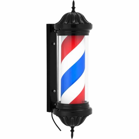 Słupek szyld fryzjerski barberski barber pole obrotowy podświetlany 38 cm - czarny Physa Słupek szyld fryzjerski barberski barber pole obrotowy podświetlany 38 cm - czarny Physa