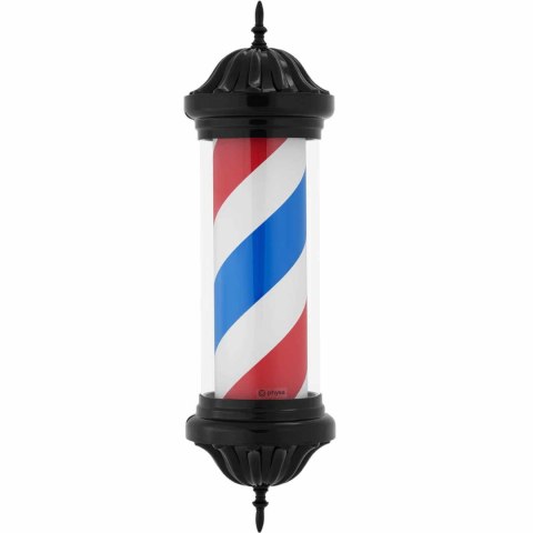 Słupek szyld fryzjerski barberski barber pole obrotowy podświetlany 38 cm - czarny Physa Słupek szyld fryzjerski barberski barber pole obrotowy podświetlany 38 cm - czarny Physa