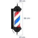 Słupek szyld fryzjerski barberski barber pole obrotowy podświetlany 38 cm - czarny Physa