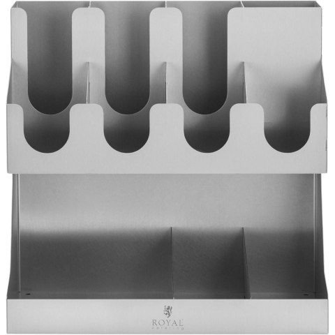Stojak organizer na kubki wieczka mieszadełka cukier do kawy - 11 przegródek Royal Catering Stojak organizer na kubki wieczka mieszadełka cukier do kawy - 11 przegródek Royal Catering