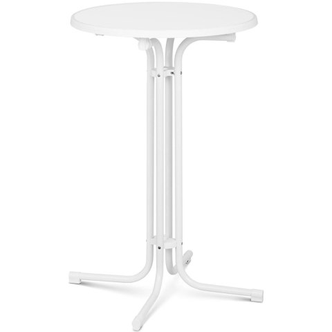 Stół stolik barowy okrągły wysoki składany śr. 70 cm wys. 110 cm biały Royal Catering Stół stolik barowy okrągły wysoki składany śr. 70 cm wys. 110 cm biały Royal Catering