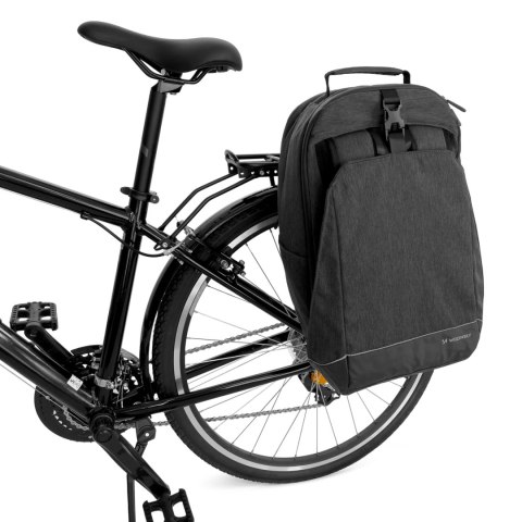 Torba rowerowa na bagażnik plecak rowerowy ze stelażem 2w1 30l czarny WOZINSKY Torba rowerowa na bagażnik plecak rowerowy ze stelażem 2w1 30l czarny WOZINSKY