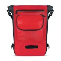 Wodoodporny plecak na bagażnik rowerowy torba rowerowa 2w1 23l czerwony WOZINSKY