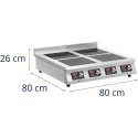 Kuchnia indukcyjna 4 palnikowa nablatowa timer 400 V 4 x 3500 W Royal Catering