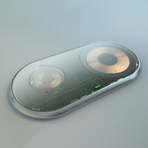 Ładowarka bezprzewodowa Qi 2w1 do smartfona Apple Watch ze stojakiem USB Typ C biały CHOETECH Ładowarka bezprzewodowa Qi 2w1 do smartfona Apple Watch ze stojakiem USB Typ C biały CHOETECH