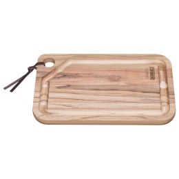 Deska do krojenia steków z wycięciem z drewna tekowego prostokątna Churrasco 330x200x18 mm Hendi