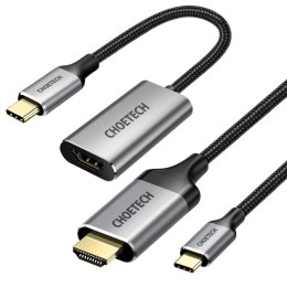 Przejściówka HUB USB Typ C - HDMI 2.0 + kabel HDMI 2m szary CHOETECH