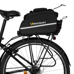 Duża torba rowerowa na bagażnik 35l + pokrowiec przeciwdeszczowy czarny WOZINSKY