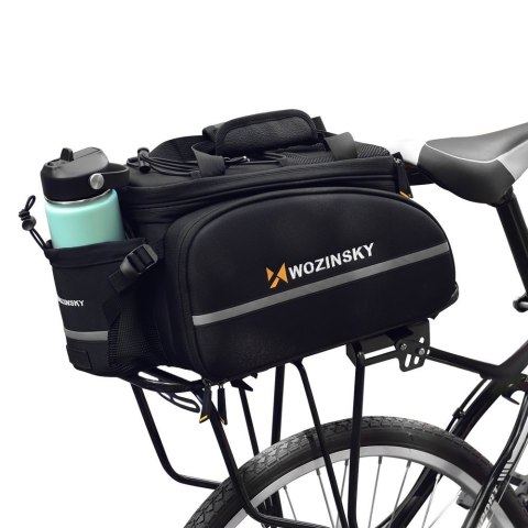 Duża torba rowerowa na bagażnik 35l + pokrowiec przeciwdeszczowy czarny WOZINSKY Duża torba rowerowa na bagażnik 35l + pokrowiec przeciwdeszczowy czarny WOZINSKY