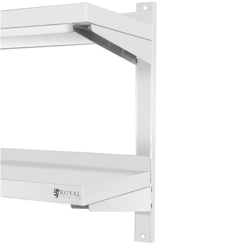Półka ścienna wisząca gastronomiczna podwójna z regulacją STAL 200 x 30 cm Royal Catering Półka ścienna wisząca gastronomiczna podwójna z regulacją STAL 200 x 30 cm Royal Catering