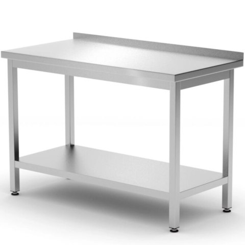 Stół blat roboczy przyścienny z rantem półką Budget Line STAL 1000 x 600 x 850 mm - Hendi 817278 Hendi Stół blat roboczy przyścienny z rantem półką Budget Line STAL 1000 x 600 x 850 mm - Hendi 817278 Hendi
