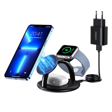 Indukcyjna stacja ładująca do iPhone AirPods Pro Apple Watch 3w1 czarny CHOETECH Indukcyjna stacja ładująca do iPhone AirPods Pro Apple Watch 3w1 czarny CHOETECH