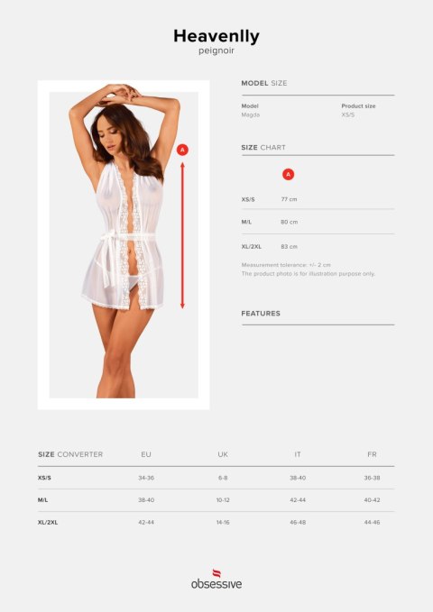 Peniuar Heavenlly Biały XL/XXL Peniuar Heavenlly Biały XL/XXL