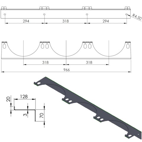 Uchwyt ścienny na 3 butle gazowe maks. śr. butli 250 mm PRO-LINE PRO-LINE Uchwyt ścienny na 3 butle gazowe maks. śr. butli 250 mm PRO-LINE PRO-LINE