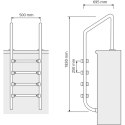Drabinka do basenu ze stali nierdzewnej 4 stopnie 1820 mm UNIPRODO