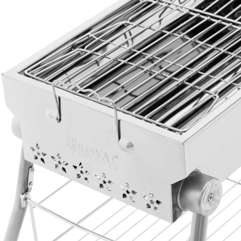 Grill węglowy ze składanym rusztem i półką 53 x 26 cm Royal Catering Grill węglowy ze składanym rusztem i półką 53 x 26 cm Royal Catering