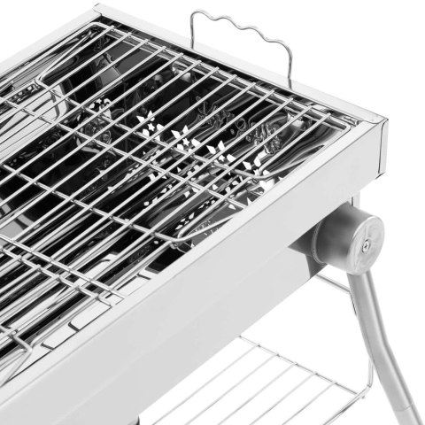 Grill węglowy ze składanym rusztem i półką 53 x 26 cm Royal Catering Grill węglowy ze składanym rusztem i półką 53 x 26 cm Royal Catering