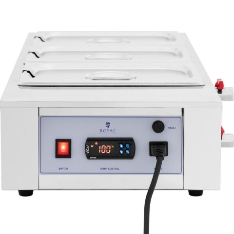 Podgrzewacz do czekolady sosów polew elektryczny 3 x 3.2 l 1500 W Royal Catering Podgrzewacz do czekolady sosów polew elektryczny 3 x 3.2 l 1500 W Royal Catering