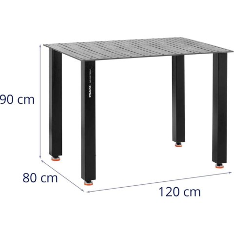 Stół spawalniczy montażowy perforowany blat 6 mm 120 x 80 cm do 100 kg Stamos Germany Stół spawalniczy montażowy perforowany blat 6 mm 120 x 80 cm do 100 kg Stamos Germany