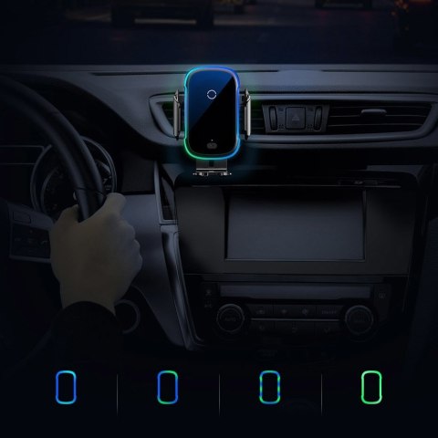 Automatyczny elektryczny uchwyt samochodowy bezprzewodowa ładowarka Qi 15W czarny BASEUS Automatyczny elektryczny uchwyt samochodowy bezprzewodowa ładowarka Qi 15W czarny BASEUS