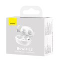 Bezprzewodowe słuchawki TWS Bluetooth 5.2 wodoodporne IP55 Bowie E2 biały BASEUS