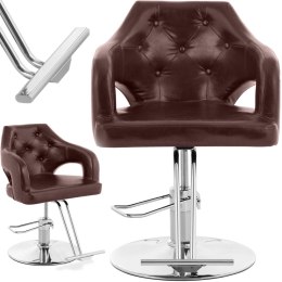 Fotel fryzjerski barberski kosmetyczny z podnóżkiem wys. 47-57 cm brązowy Physa