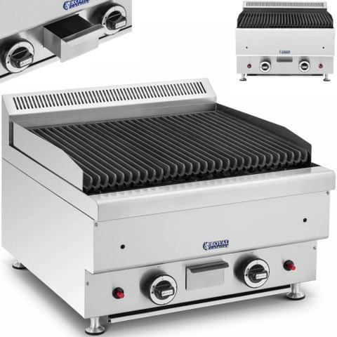 Grill lawowy na gaz ziemny ryflowany 50 x 47 cm 2 x 7200 W Royal Catering Grill lawowy na gaz ziemny ryflowany 50 x 47 cm 2 x 7200 W Royal Catering