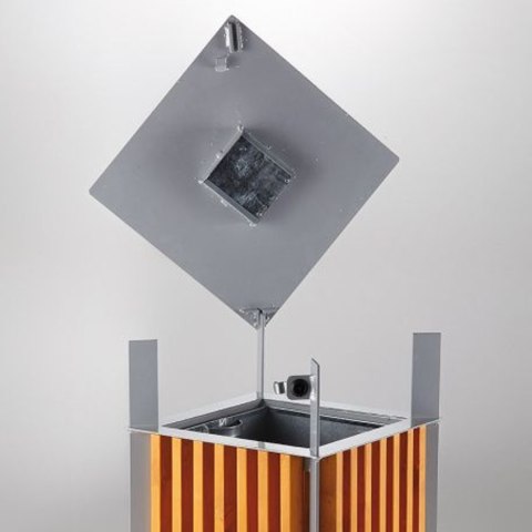 Kosz miejski z popielnicą i wyjmowanym wkładem metal + drewno 65L MEVA Kosz miejski z popielnicą i wyjmowanym wkładem metal + drewno 65L MEVA