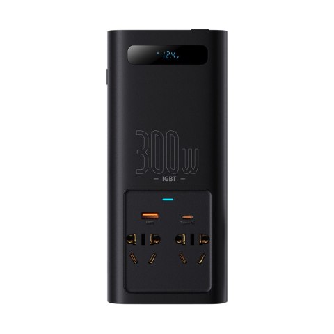 Samochodowa przetwornica napięcia prądu 12V - 220V IGBT 300W (wtyczka CN/EU) czarny BASEUS Samochodowa przetwornica napięcia prądu 12V - 220V IGBT 300W (wtyczka CN/EU) czarny BASEUS