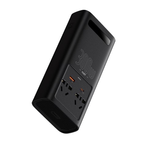 Samochodowa przetwornica napięcia prądu 12V - 220V IGBT 300W (wtyczka CN/EU) czarny BASEUS Samochodowa przetwornica napięcia prądu 12V - 220V IGBT 300W (wtyczka CN/EU) czarny BASEUS