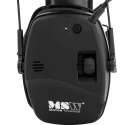Słuchawki ochronne wygłuszające zagłuszki aktywne strzeleckie AUX Bluetooth - czarne MSW