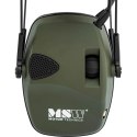 Słuchawki ochronne wygłuszające zagłuszki aktywne strzeleckie AUX - zielone MSW