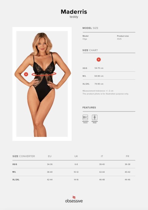 Body Maderris Czarny XS/S Body Maderris Czarny XS/S