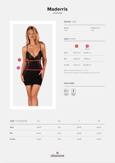 Koszulka Maderris + stringi GRATIS! Czarny M/L Koszulka Maderris + stringi GRATIS! Czarny M/L
