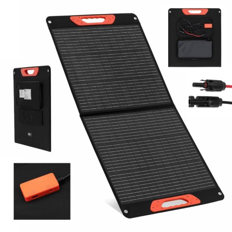 Ładowarka solarna panel słoneczny składany turystyczny kempingowy 2 x USB 100 W MSW Ładowarka solarna panel słoneczny składany turystyczny kempingowy 2 x USB 100 W MSW
