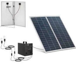 Zestaw solarny panele fotowoltaiczne falownik 2 lampy LED 1000 W 5/12/230 V MSW
