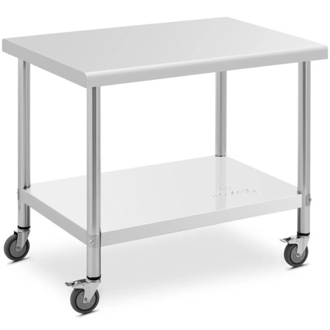 Stół metalowy gastronomiczny na kółkach z półką STAL 70 x 100 cm Royal Catering Stół metalowy gastronomiczny na kółkach z półką STAL 70 x 100 cm Royal Catering