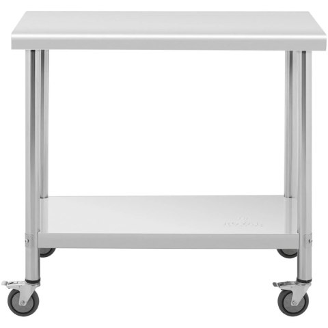 Stół metalowy gastronomiczny na kółkach z półką STAL 70 x 100 cm Royal Catering Stół metalowy gastronomiczny na kółkach z półką STAL 70 x 100 cm Royal Catering