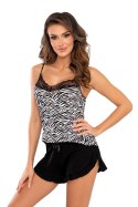 Piżama Zebra Top 1/2 Black Black 42
