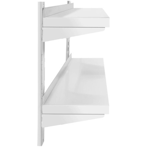 Półka ścienna wisząca gastronomiczna podwójna z regulacją STAL 100 x 30 cm Royal Catering Półka ścienna wisząca gastronomiczna podwójna z regulacją STAL 100 x 30 cm Royal Catering