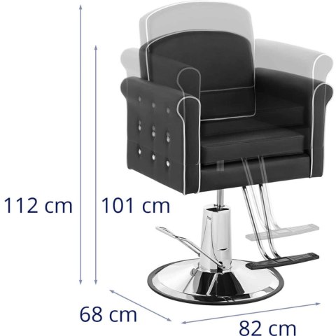 Fotel fryzjerski barberski kosmetyczny z podnóżkiem Physa TRING - czarny Physa Fotel fryzjerski barberski kosmetyczny z podnóżkiem Physa TRING - czarny Physa