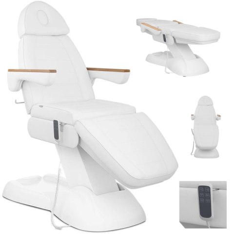 Fotel kosmetyczny do tatuażu masażu spa z pilotem SAN MARINO - biały Physa