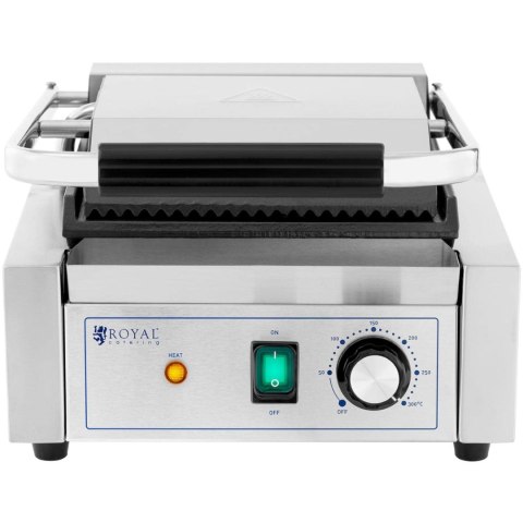 Grill kontaktowy elektryczny płyta gładka i ryflowana 23 x 22 cm 1800 W Royal Catering Grill kontaktowy elektryczny płyta gładka i ryflowana 23 x 22 cm 1800 W Royal Catering