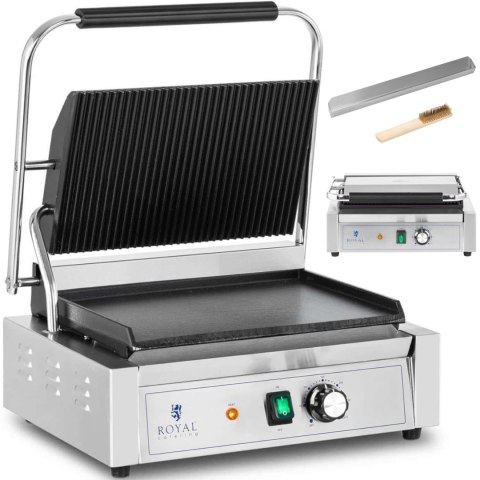Grill kontaktowy elektryczny płyta gładka i ryflowana 33 x 22 cm 2200 W Royal Catering Grill kontaktowy elektryczny płyta gładka i ryflowana 33 x 22 cm 2200 W Royal Catering