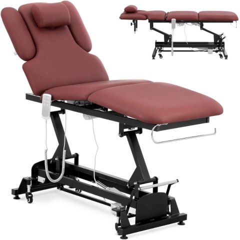 Łóżko stół kosmetyczny do masażu elektryczny 3 silniki 250 kg NANTES - bordowe Physa