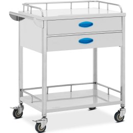 Wózek laboratoryjny zabiegowy kosmetyczny STAL 2 półki 2 szuflady 70 x 43 x 87 cm 40 kg Steinberg Systems